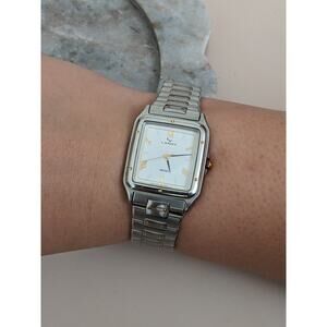 NOT WORKING Vintage Seiko Landy Silver Tone White Dial Watch 6.75in